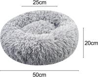 Cama Perro CóModo Y CáLida, Felpa Camas para Gatos Invierno, Cojin Redonda Perro Antideslizante, Cojines Suave Lavable, para Gato Y Perros Medianos PequeñOs, (Diameter:50cm, Gris) - details 0