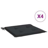 vidaXL Cojines para silla de jardín 4 uds tela 50x50x3 cm Color Gris,  Verde,  Negro y mas Cojín Decorativo de Asiento Cojines de muebles de salon - details 8