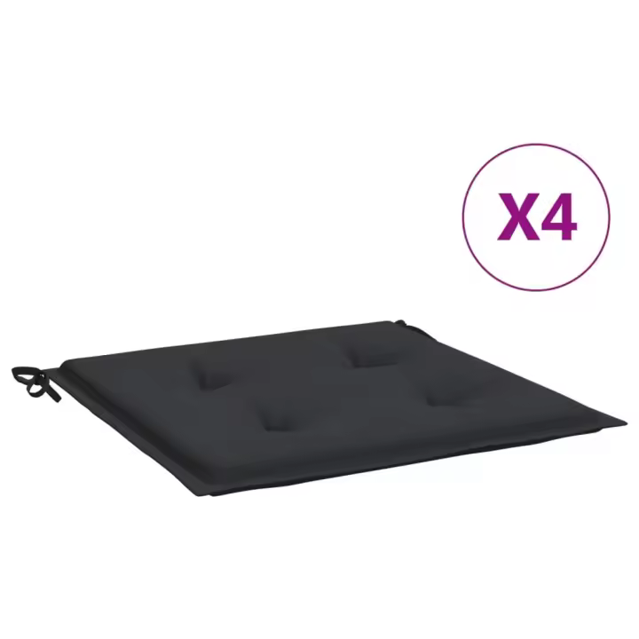 vidaXL Cojines para silla de jardín 4 uds tela 50x50x3 cm Color Gris,  Verde,  Negro y mas Cojín Decorativo de Asiento Cojines de muebles de salon - 1