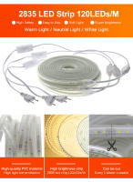 Tira LED Flexible 220V 120LEDs 8W/m Con Enchufe EU Y Interruptor Luz LED No Dazzling Impermeable Para Uso Exterior Tape LED - details 2