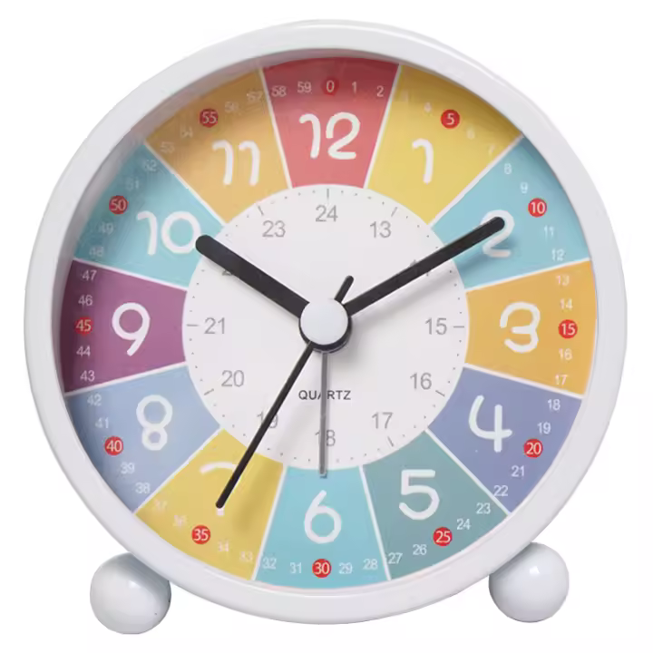 Reloj De Alarma Educativo Silencioso 3 Pulgadas Para Estudiantes Decoración De Dormitorio Y Escritorio Material Metálico - 1