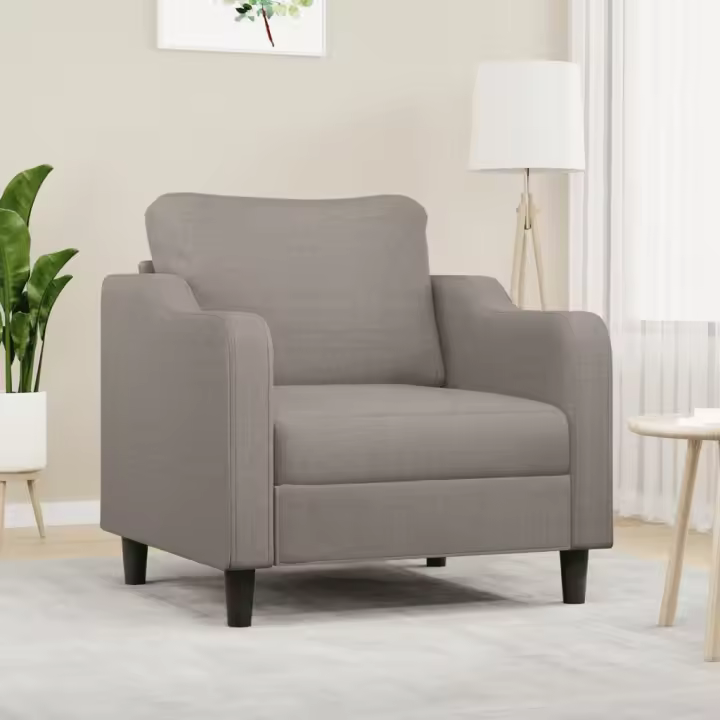 vidaXL Sillón de tela gris taupé 60 cm - 1
