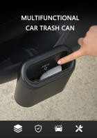 Caja De Basura Para Coche Negro ABS Tipo De Comprimido Cuadrado Almacenamiento De Basura Para Vehículo Accesorios Interiores De Auto Soporte De Limpieza Y Organización - details 0