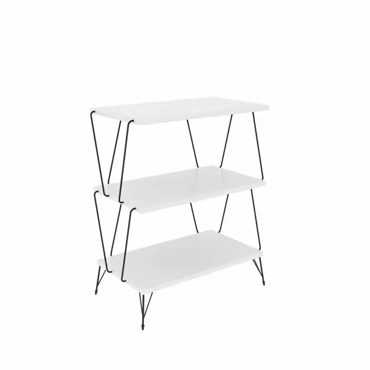 Mesa auxiliar,100% Tablero de aglomerado rechapado en melamina, Color Blanco WELLHOME - 1