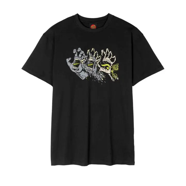 Camiseta de Manga Corta Santa Cruz Evolved Hand Front para hombre en color negro - 1