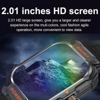 Reloj inteligente para hombre con auriculares (respuesta/Marcado), Rastreador de Ejercitos Deportivo resistant táctico para Exteriores HD de 2,01 pulgadas with pasos, calorías, monitor de Sueño, monitor de cuenta para Android iPhone - details 0