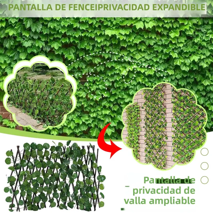 Valla De Privacidad Expansible De Iva Artificial Jardín Decorativo Falso Trellis Para Balcones Patios Decoraciones Exteriores - 1