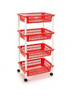 STARLEY-Carrito verdulero Modelo PLFT de plástico con 4 Niveles y Ruedas, cestas apilables portaobjetos, Frutas, Verduras, Cocina, baño (85 x 40 x 30cm) - details 3