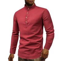 Camisa Casual Para Hombre De Color Sólido Con Cuello En Punta Y Botones Manga Larga Primavera Otoño Ropa De Hombre - details 4