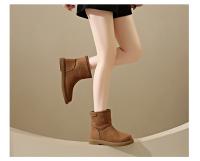 Botas De Tobillo Para Mujer Botines De Invierno Con Tacón Y Peluche Encima De La Rodilla Zapatos De Cuña Para Otoño Y Primavera - details 23