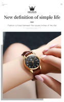 Reloj De Cuarzo Clásico Para Hombre OLEVS Con Correa De Cuero Marrón Y Fechador Resistente Al Agua Dial Digital Estilo De Negocios - details 7