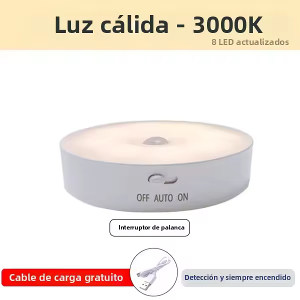 Lámpara LED RGB Sensor De Movimiento Recargable Por USB Iluminación Ambiental Para Decoración De Habitaciones Escaleras Pasillos - 1