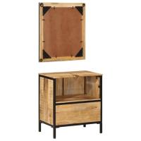 vidaXL Conjunto de muebles de baño 2 pzas madera maciza mango y hierro - details 2
