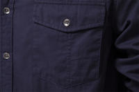 Camisa Militar Estilo Otoño AIOPESON 2023 Para Hombres Algodón 100% Con Bolsillos Color Sólido Slim Casual Manga Larga - details 12