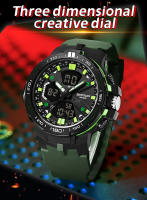 Reloj Deportivo Para Hombre SANDA Marca Popular Dual Pantalla Electrónica Multifuncional Impermeable LED Con Alarmas Y Cronógrafo - details 2