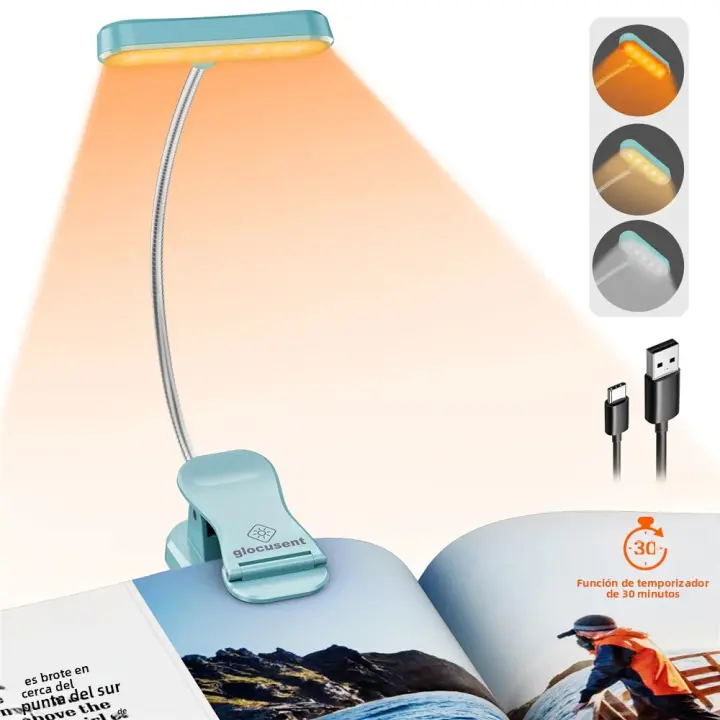 Luz De Lectura Horizontal ET-Head Luz De Libro LED Recargable Dimmer Luz Nocturna Para Cama Luz De Lectura Cuidado Para Los Ojos Con Soporte USB - 1