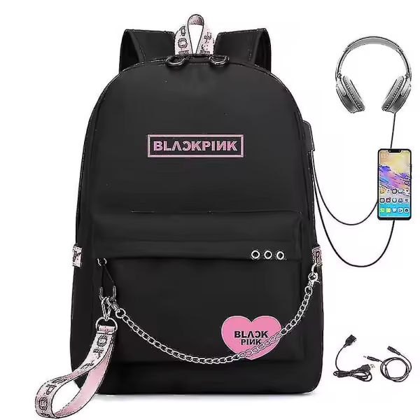 Blackpink mochila USB recargable mochila estudiante bolsa de la escuela - 1