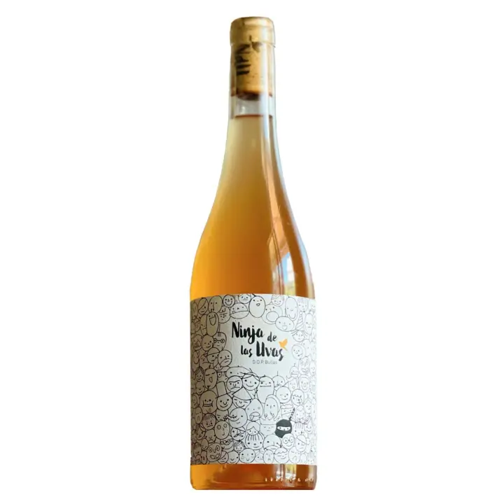 VINO BLANCO NARANJA Ninja de las Uvas 2023 ORANGE Vino artesanal por Julia Casado. Pequeños viñedos de montaña cultivados manualmente y sin agroquímicos. Elaborado sin aditivos, sin clarificar ni filtrar. - 1