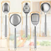 Juego De Utensilios De Cocina 5 Piezas Acero Inoxidable Cuchara Y Espátula Con Mango Ergonómico Resistentes Al Lavado - details 0