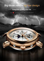 Reloj Mécanico Para Hombre TEVISE 2025 Resistantes Al Agua Con Fase Lunar Cuero De Lujo Automático De Marca Top Reloj De Pulsera - details 8