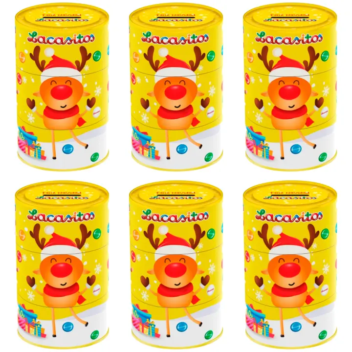 Lacasitos pack 6 x lata hucha navidad 80g con 4 tubos en su interior - 1