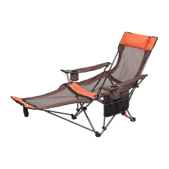 SILLA PLEGABLE CAMPING CON REPOSAPIES Y RESPALDO RECLINABLE - 1