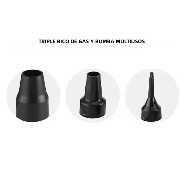 Adaptador De Bomba De Aire Negro Para Inflador Y Aspiradora Tamaños Reemplazo De Boquilla De Pumpe 3 Tamaños - 1
