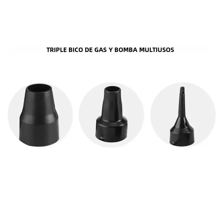 Adaptador De Bomba De Aire Negro Para Inflador Y Aspiradora Tamaños Reemplazo De Boquilla De Pumpe 3 Tamaños - 1