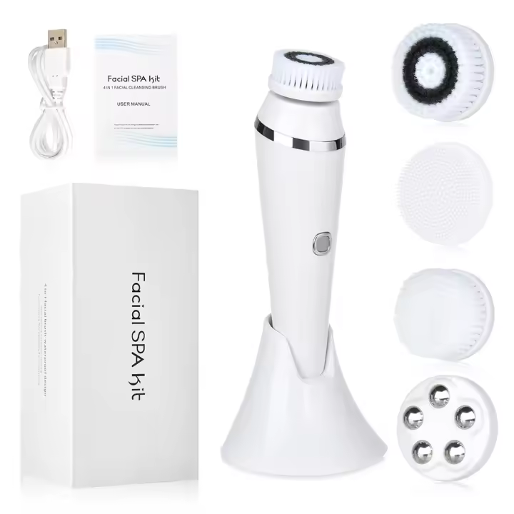 Limpiador facial eléctrico de silicona, cepillo de limpieza profunda, masajeador de vibración, herramienta para el cuidado de la piel, resistente al agua - 1