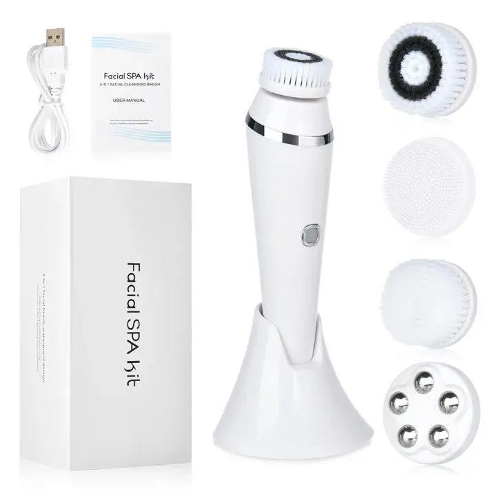 Limpiador facial eléctrico de silicona, cepillo de limpieza profunda, masajeador de vibración, herramienta para el cuidado de la piel, resistente al agua - 1