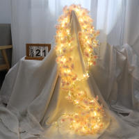 Arbusto De Sake Artificial Con Cadena De Luces Decoración De Boda Y Fiesta Vino De Cerezo De Seda Para Jardín Puerta Y Habitación - details 10
