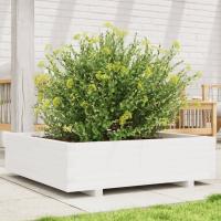 vidaXL Jardinera de madera maciza de pino blanco 90x90x26,5 cm - details 1
