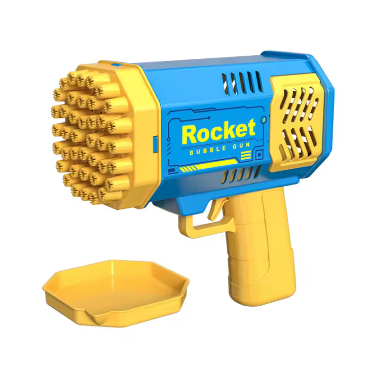 Juguetes para niños de 3 a 8 años: 2 paquetes de máquina de burbujas de pistola de burbujas, máquina de burbujas de jardín al aire libre (azul y rosa) - 1
