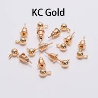 20-50pcs Pendientes De Estudio Básicos 3/4/5/6mm Conectores Y Tapones Para Fabricación De Joyas DIY Accesorios De Metal - details 6