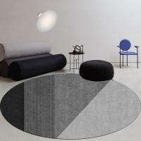 Carpetas Redondas De Piso Resistente a La Suciedad Para Dormitorio Escritorio Juego De Silla Giratoria Estudio Sillín Bajo - details 1