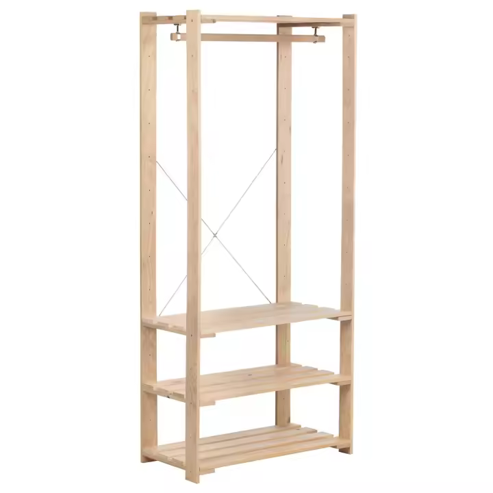 Vestidor de madera Evolution, 76,5x38,5x174,5cm, Pino Macizo - ASTIGARRAGA KIT LINE - 1