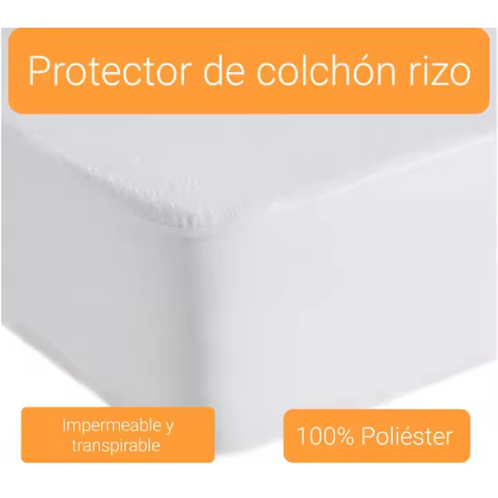 JIMENÉZ HOME Protector Colchón JIMÉNEZ HOME - Impermeable y Transpirable de Rizo - 1