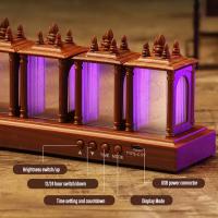 Reloj Digital LED En Tubo Nixie Con Luz Nocturna RGB Y Madera De Nogal Alarma Atmosfera Lámpara Regalo Con Pantalla Rectangular - details 4