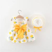Vestido De Verano Para Niñas 0-3 Años Estilo Casual Con Volante Y Diseño De Pears Florido Manga Corta Tipo Halter Longitud De Pierna Vestido De Mujer - details 1