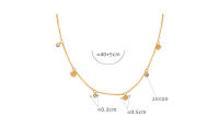 Collar con colgante de moneda y lentejuelas para mujer y niña, cadena, joyería con dijes dorados, trajes de playa, novedad,collares de cadenas delicados para mujer, gargantillas con dijes de corazón, collar de cadena de acero inoxidable apilable simple - details 2