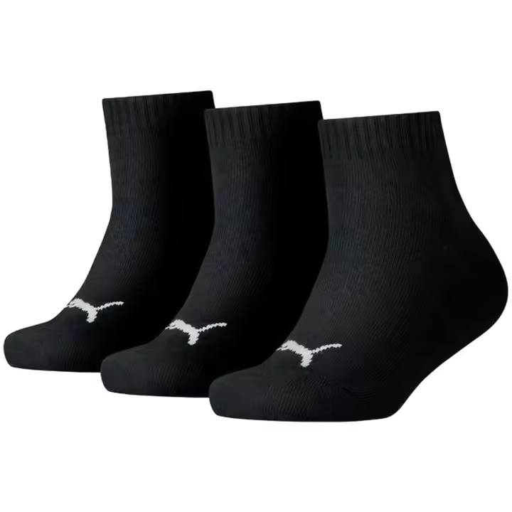 Calcetines Puma Quarter 3P para niños unisex en color negro - 1
