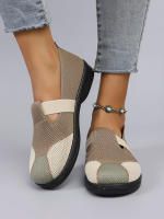 Zapatos Planos De Mujer Color Bloqueado Sencillos Y Moda Transpirables Para Primavera Y Otoño Cierre SLIP-ON Cómodos Y Prácticos - details 4