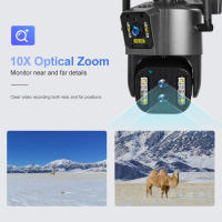 Cámara IP de 12 MP y 6 K para exteriores, WiFi, PTZ, tres lentes, pantalla dual, zoom óptico de 10X, seguimiento automático, cámara de seguridad CCTV impermeable - details 3