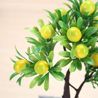 Planta Artificial De Bonsái De Frutas Con Naranja Manzana Limón Decoración Para El Hogar Y Sala De Estar Arbolado Falso De Tamaño Pequeño - details 20