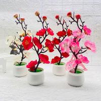 Plantas Artificiales Bonsái De 20 Cm Decoración De Pared Falsas Flores En Maceta Pequeño Árbol Para Adornar Hogar Y Jardín - details 7