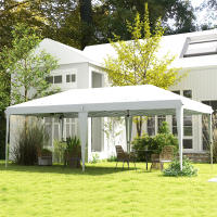 Outsunny Carpa Plegable 6x3 m Cenador de Jardín con Altura Ajustable en 3 Niveles Bolsa de Transporte Anti-UV y Marco de Acero Carpa de Jardín para Patio Terraza - details 1