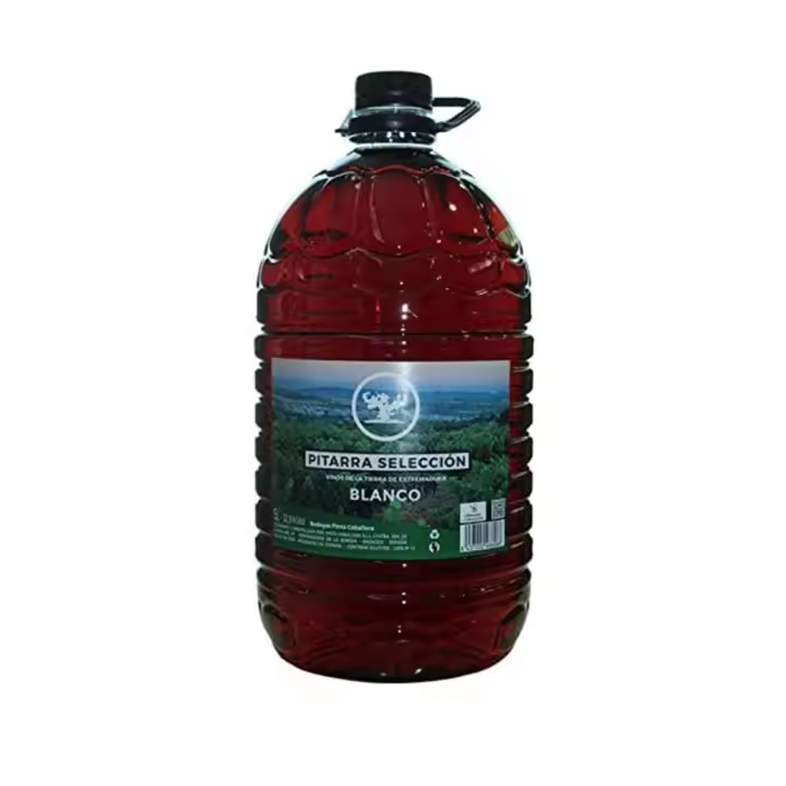 Caja de 3 garrafas pet de 5 litros de vino de pitarra clarete elaborado en Extremadura - 1