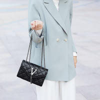Bolso De Hombro De Lujo Negro Para Mujer De Cuero PU Con Trenzado Y Borla Bolso Bandolera Con Patrón Cuadrado Bolsa De Mano Con Cierre De Hasp - details 11