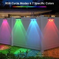 2PCS Luces Solares Para Valla LED RGB Y Blanco Cálido IP65 Impermeables Luces De Escalera Exterior Lámpara Decorativa T-SUNRISE - details 10