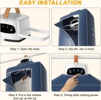 Secadora de ropa portátil, 800 W, minisecadora eléctrica con bolsa de lavandería, temporizador de 4H, secadora con calefacción para el hogar, lavandería, viajes, enchufe de la UE (azul) - details 1